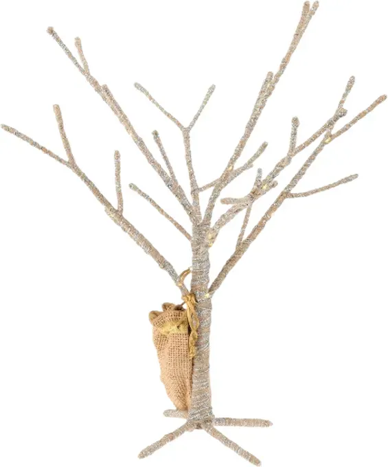 TREE JUTE LED 40CM SILVER