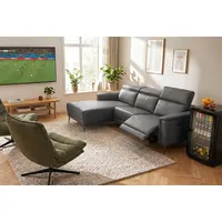 Ecksofa OTTO HOME "LUND, L-Form, 261cm, man. o. elektr. Relaxfunktion (mit USB-A)", grau, B:261cm H:97cm T:179cm, Kunstleder 100% Polyurethan, Sofas, Ecksofa, und Kopfteilverstellung