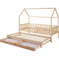 [en.casa] Kinderbett Aarghonmaa 90 x 200 cm Kiefer massiv natur beige