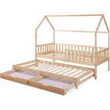 [en.casa] Kinderbett Aarghonmaa 90 x 200 cm Kiefer massiv natur beige