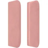 vidaXL Kopfteil mit Ohren Rosa 203x16x78/88 cm Samt