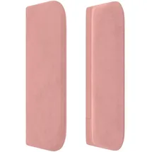 vidaXL Kopfteil mit Ohren Rosa 203x16x78/88 cm Samt