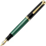 Pelikan Souverän M800 Kolbenfüller schwarz/grün/gold F (fein), 1 St.