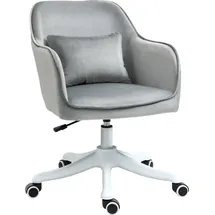 Homcom Massage Bürostuhl Schreibtischstuhl Computerstuhl Drehstuhl Arbeitsstuhl mit Vibrationsfunktion Armlehnen höhenverstellbar Samt 57 x 70 x 78-86 cm