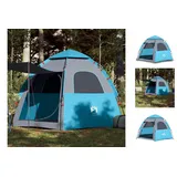 vidaXL Campingzelt 4 Personen Blau Quick Release