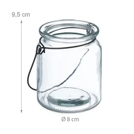 Relaxdays Windlicht Glas 12er Set Schwarz/Transparent