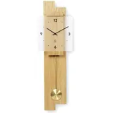 Natuhr Pendeluhr Holz Eichwald geräuscharm Massivholz Eiche Mineralglas U.T.S. Uhrwerk Höhe 28 cm (Pendeluhr Eiche geölt, Quarzuhrwerk)