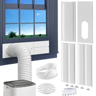 KZQ Tragbares Klimaanlagen-Fenster-Set, mit Universal-Kupplung, verstellbare Fensterdichtung aus verstärktem PVC-Panel, AC-Fenster-Entlüftungs-Set, für 10