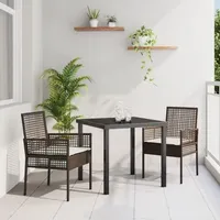 VidaXL Gartenstühle 2 Stk. mit Kissen Braun Poly Rattan