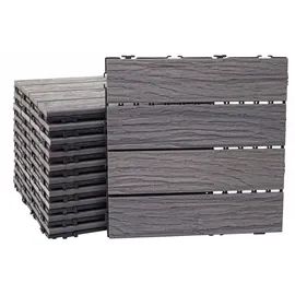 Mendler WPC Bodenfliese HWC-E19 antik-braun 30 x 30 cm 11 St.