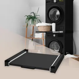 ML-Design Zwischenbaurahmen mit Ausziehplatte aus Stahl 60x60 cm, Schwarz,