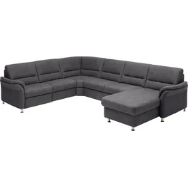 die planbar Wohnlandschaft DIE PLANBAR "ZE-EM16033 U-Form, Breite 330 cm", mammut grau, B:330cm T:262cm, 100% Polyester, Sofas, Wohnlandschaft, wahlweise mit Kopfstützen und Bettfunktion