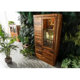 Massivmoebel24 Vitrine Toronto 109 x 40 x 202 cm Walnuss