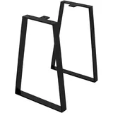 ML-Design 2 Stück Tischbeine Schwarz, Tischkufen Trapez-Form, Stahl