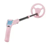 COSTWAY Metalldetektor, für Kinder, 62-85cm verstellbar, wasserdicht rosa