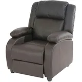 Mendler Fernsehsessel Relaxsessel Liege Sessel Lincoln, Kunstleder ~ coffee