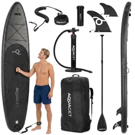 aquaget SUP Board Set 350 x 81 x 15 cm Schwarz