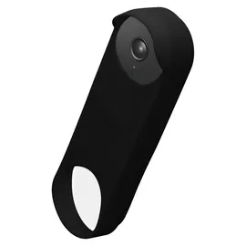 kwmobile Hülle kompatibel mit Google Nest Doorbell - Silikon Cover Case Schutzhülle für Video Türklingel Schwarz - Schwarz