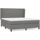 vidaXL Boxspringbett mit Matratze Dunkelgrau 180x200 cm Stoff1372392