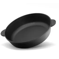 BRIZOLL Gusseisenpfanne 26 cm Bräter Schmortopf aus Gusseisen zwei Griffe Servierpfanne