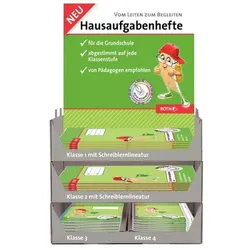 Display Hausaufgabenheft Klasse 1 - 4, 40teilig, je 10 Hefte pro Klassenstufe