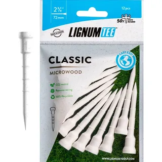 LIGNUM 50x More Durable Microwood Golf Tees 2 3/4 Inch - 72mm / Adjustable Golf Tee / Innovative Wood Fiber and Natural Adhesives / Golf Tee, Golf Tees 2 3/4, Tees Golf, Golf Ball Tees / 12pcs