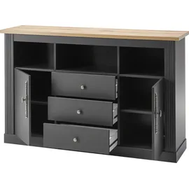 OTTO home Westminster S 150 x 96 x 41 cm Dunkelgrau / Wotan Eiche