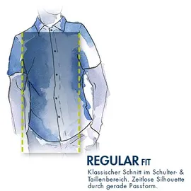 Eterna Kurzarmhemd Blau 43
