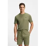 Boss Pyjamaoberteil "Waffle T-Shirt", Herren, Gr. L, open grün 349, Obermaterial: 60% Baumwolle, 40% Polyester, regular fit, Rundhals, Shirts