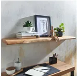 FineBuy Wandregal 100 x 4 x 26 cm Braun