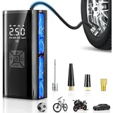 Kabelloser Autoreifenfüller, Tragbarer Kabelloser Luftkompressor Mit Led, Automatischer Abschaltung, Wiederaufladbarer 6000-mah-akku, Mini-elektropumpe Für Fahrrad, Motorrad, Auto, Bälle