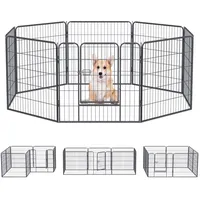 Qianruida Welpenauslauf 80cm Hoch Hundelaufstall Welpenlaufstall für Wohnung/Draußen Freilaufgehege 8-Stück