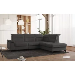 Ecksofa SIT & MORE "Astoria L-Form", grau (anthrazit), B:256cm H:91cm T:225cm, 35000, Sofas, wahlweise mit motorischer Relaxfunktion