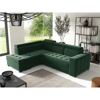 Fun Möbel Ecksofa Schlafsofa Sofa CESENA Stoff Salvador Flaschengrün Ottomane Links