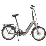 Saxonette E-Bike »Compact Comfort Plus«, 3 Gang, Nabenschaltung, Frontmotor 250 W, (mit Akku-Ladegerät) silberfarben
