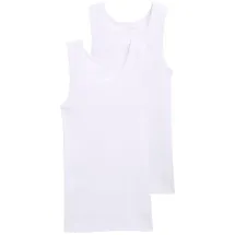Tom Tailor Herren Tanktops mit Rippstruktur im 2er-Pack, weiß, Uni, Gr. XXL/8