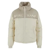 Karl Kani Winterjacke KARL KANI "Karl Kani KK Retro Essential Puffer Jacket", Damen, Gr. XXS, sanftes weiß, 100% Polyester, mehrfarbig, normal, amerikanischer Ausschnitt, Jacken Winterjacke