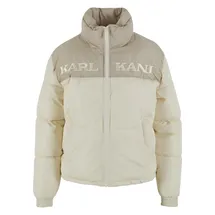 Karl Kani Winterjacke KARL KANI "Karl Kani KK Retro Essential Puffer Jacket", Damen, Gr. XXS, sanftes weiß, 100% Polyester, mehrfarbig, normal, amerikanischer Ausschnitt, Jacken Winterjacke