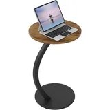 Woltu Beistelltisch Rund Braun Holz 40 x 65 cm