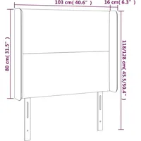 VidaXL LED Kopfteil Dunkelbraun 103x16x118/128 cm Stoff - Braun