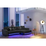 Jockenhöfer Gruppe Ecksofa Laredo, inklusive RGB-LED-Beleuchtung und Bluetooth-Soundsystem schwarz
