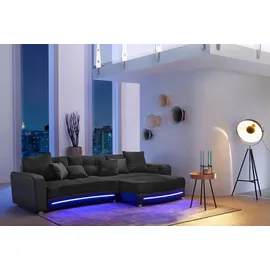 Jockenhöfer Gruppe Ecksofa Laredo, inklusive RGB-LED-Beleuchtung und Bluetooth-Soundsystem schwarz