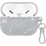 kate spade new york Crystal Pave Silberne AirPods Pro-Schutzhülle mit Schlüsselanhänger, kompatibel mit AirPods Pro 2./1. Generation