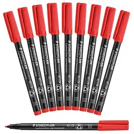 Staedtler Lumocolor Folienstifte rot 1,0 mm permanent, 10 St.