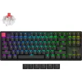 Keychron K8 Version 2 Kabellose Mechanische Tastatur, Bluetooth/USB-C, RGB, LED, QMK/VIA, Hot-swap, Programmable, PBT Keycaps, for Mac Windows, Super Red Switch
