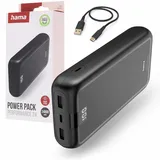 Hama Performance 24 24000mAh 3 Ausgänge: USB-C 2x USB-A Anthr.