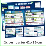 räder mindmemo Lernposter 2er Set - Die lateinischen Zeiten, Grammatik Übersicht, 2x Poster DIN A2 42x59 cm Premium Edition, Transportrolle: Latein lernen ... DIN A2 42x59 cm PremiumEdition in Schutzröhre