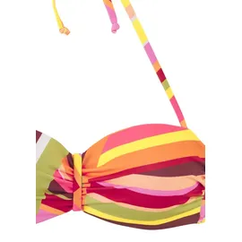 Bruno Banani Bügel-Bandeau-Bikini Damen Orange/Mehrfarbig 40 Cup B