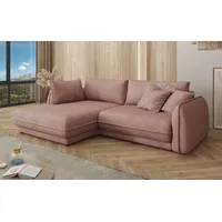 Luxusbetten24 Schlafsofa Designer Sofa Mojave II in Stoff, mit großzügigem Stauraum und Liegefläche rosa