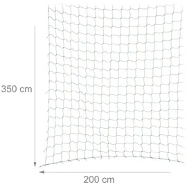 Relaxdays Ranknetz 4er Set, für Gewächshaus, 200x350 cm, Rankhilfe Gurken, Maschenweite 10 cm, Gewächshausnetz, PE, grün